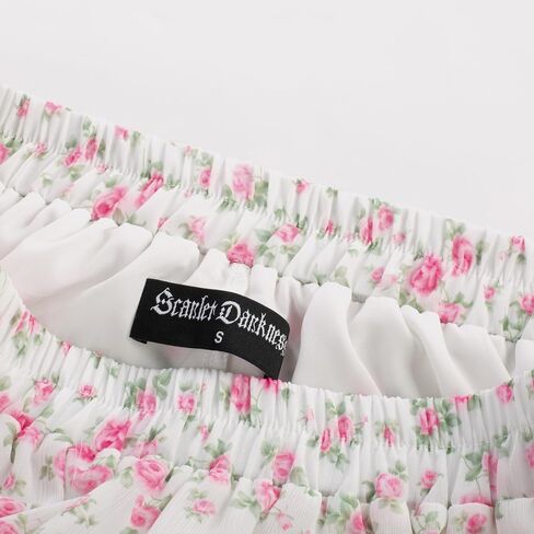 التنانير الصيفية القرمزية للنساء Maxi Long Floral Skirt Flowy Tier -Tier Tier Skirt in Kuwait
