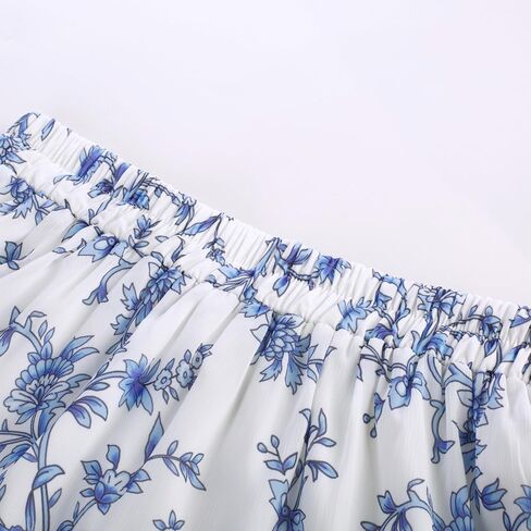 التنانير الصيفية القرمزية للنساء Maxi Long Floral Skirt Flowy Tier -Tier Tier Skirt in Saudi Arabia