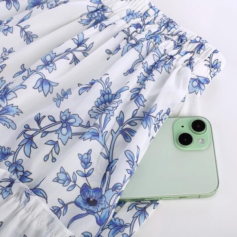 التنانير الصيفية القرمزية للنساء Maxi Long Floral Skirt Flowy Tier -Tier Tier Skirt in Saudi Arabia