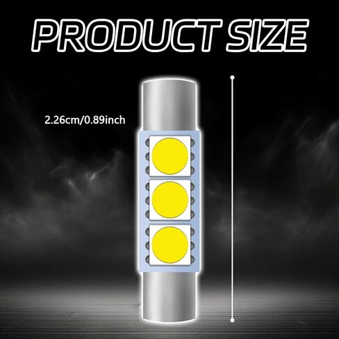 10PCS Car Visor Light 28MM Car Roof Lights LED Reading Light Bulb, 12V Super Bright Sun Visor Vanity Mirror Lights, Car Interior Led Lights Automotive Replacement Lighting Products(White) in Saudi Arabia