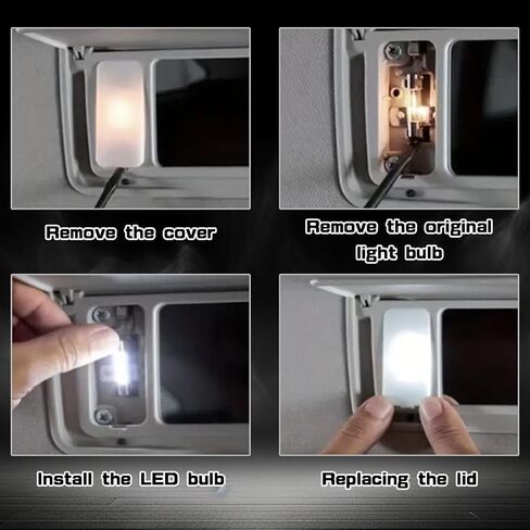 10PCS Car Visor Light 28MM Car Roof Lights LED Reading Light Bulb, 12V Super Bright Sun Visor Vanity Mirror Lights, Car Interior Led Lights Automotive Replacement Lighting Products(White) in Saudi Arabia