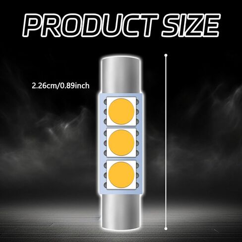 10PCS Car Visor Light 28MM Car Roof Lights LED Reading Light Bulb, 12V Super Bright Sun Visor Vanity Mirror Lights, Car Interior Led Lights Automotive Replacement Lighting Products(White) in Saudi Arabia