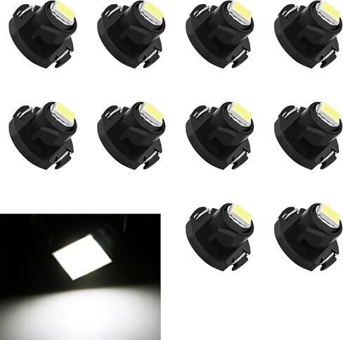 10PCS T4.2 LED Bulb Car Interior Lights, T4 Bulbs Dash Light 12V IP65 3030 SMD Chip Instrument Desk Lamp Indicator Light, 0.39Inch x 0.27Inch Energy-saving Led Panel A/C Car Lantern(White) in Saudi Arabia