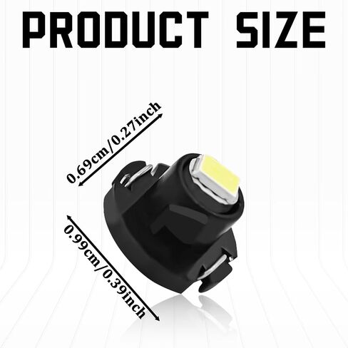 10PCS T4.2 LED Bulb Car Interior Lights, T4 Bulbs Dash Light 12V IP65 3030 SMD Chip Instrument Desk Lamp Indicator Light, 0.39Inch x 0.27Inch Energy-saving Led Panel A/C Car Lantern(White) in Saudi Arabia