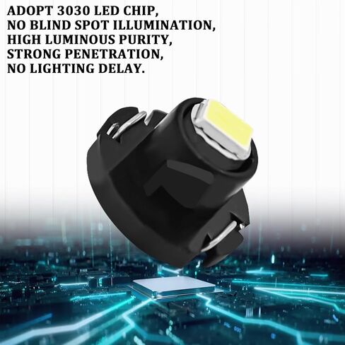 10PCS T4.2 LED Bulb Car Interior Lights, T4 Bulbs Dash Light 12V IP65 3030 SMD Chip Instrument Desk Lamp Indicator Light, 0.39Inch x 0.27Inch Energy-saving Led Panel A/C Car Lantern(White) in Saudi Arabia