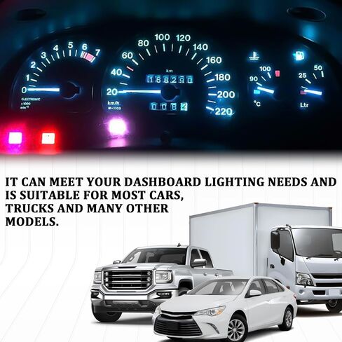 10PCS T4.2 LED Bulb Car Interior Lights, T4 Bulbs Dash Light 12V IP65 3030 SMD Chip Instrument Desk Lamp Indicator Light, 0.39Inch x 0.27Inch Energy-saving Led Panel A/C Car Lantern(White) in Saudi Arabia