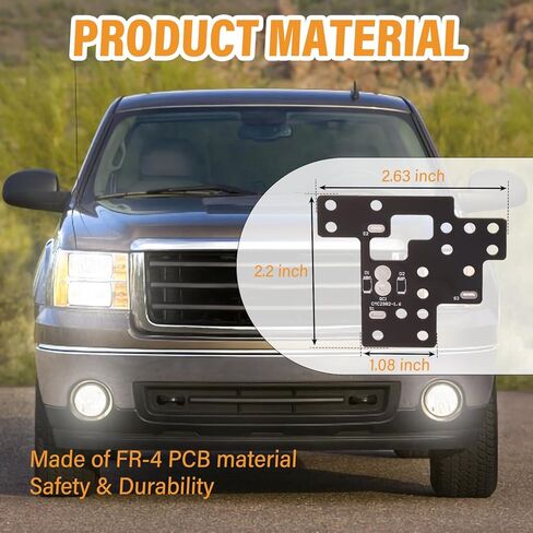 6 تعديل مرتفع ، متوافق مع 2003-2007 Chevy Silverado GMC Sierra 1500/2500/3500 وحدة الضوء ، الضوء لأضواء الضباب وعوارض منخفضة وعوارض عالية في وقت واحد in Kuwait