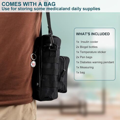 Insulin Cooler Travel Case TSA Approved, 60H 7 Pens Medication Travel Case with 2 Biogel Ice Pack for Insulin Pens and Diabetic Supplies Storage, Compact for Daily Life and Trips in Saudi Arabia