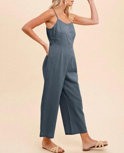 HOTIAN Womens Linen Cotton Overalls Straps Jumpsuits Casual Loose Jumpers 2025 Baggy Rompers in Kuwait