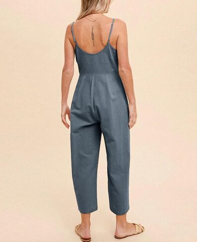HOTIAN Womens Linen Cotton Overalls Straps Jumpsuits Casual Loose Jumpers 2025 Baggy Rompers in Kuwait