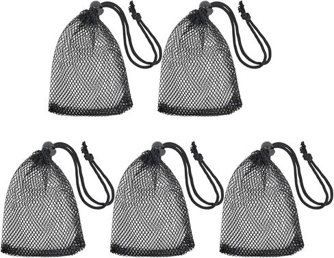 5 PCS Black Bags Mesh Storage Bag Mesh Bag Drawstring ForJewelry Gifts Small Travel Stuff Kitchen Wedding Small Travel Stuff (5, Black, 3.9 * 5.9 inches) in Saudi Arabia