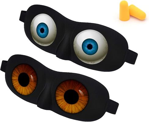 Tphon Eye Sleep Mask Funny Blindfold for Women Men Kid, Upgraded 3D Contoured 100% Blackout Sleeping Mask with Adjustable Strap, Soft Night Blindfold Eye Shades for Travel Naps Shift Works Games in Saudi Arabia