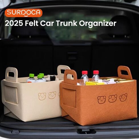 SURDOCA Felt Car Trunk Organizer - 19L Storage Box, Lightweight & Durable, Foldable Car Organizers and Storage - Multi-Purpose Auto Storage Bin for Car, and Home Use in Saudi Arabia