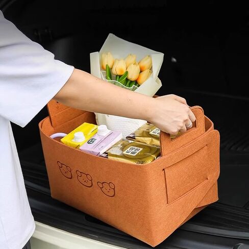SURDOCA Felt Car Trunk Organizer - 19L Storage Box, Lightweight & Durable, Foldable Car Organizers and Storage - Multi-Purpose Auto Storage Bin for Car, and Home Use in Saudi Arabia