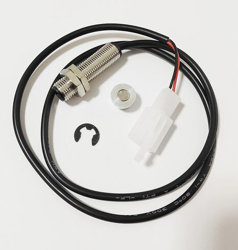 Hall Sensor Cable Inductive Wire + Sensor Magnet for LCD Digital Odometer Speedometer Tachometer Motorcycle Scooter (3 wire cable) in Saudi Arabia