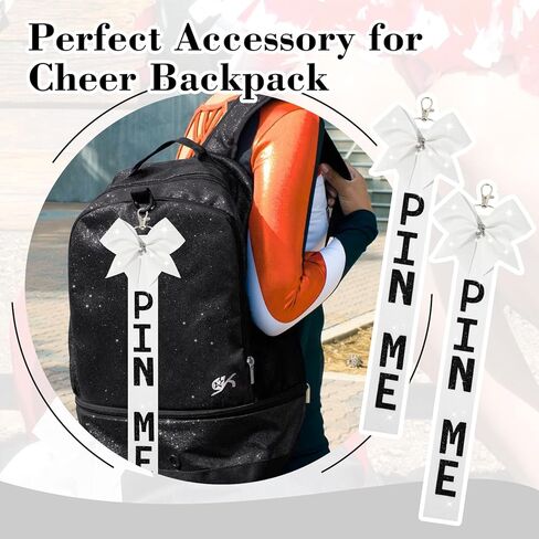 Pin Me Ribbon Cheer Bag Bow Keychain Cheerleading Pin Holder Cheer Accessories in Saudi Arabia
