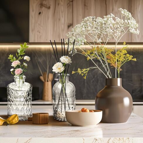 Clear Bud Vases Bulk 32,Small Flower Vases for Wedding Decor,Glass Vintage Bottle Set for Centerpieces,Recepetion,Home in Saudi Arabia