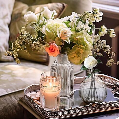 Clear Bud Vases Bulk 32,Small Flower Vases for Wedding Decor,Glass Vintage Bottle Set for Centerpieces,Recepetion,Home in Saudi Arabia