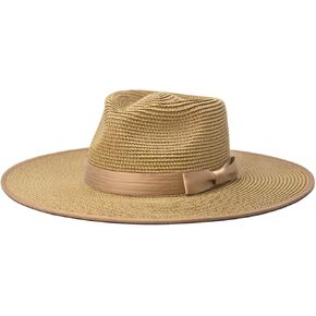 Unisex Wide Brim Sun Hat Straw Panama Rancher Fedora Hat for Men Beach Hat for Women
