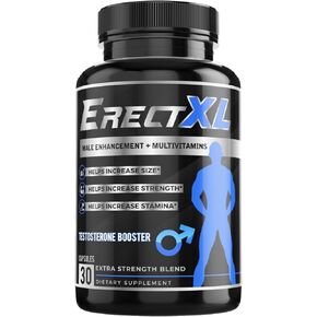 أداء الذكور erectxl + الفيتامينات المتعددة - زيادة الحجم ، القوة ، القدرة على التحمل | محسن أكسيد النيتريك وهرمون التستوستيرون ث/ماعز ومكاروت +19 المكونات الطبيعية