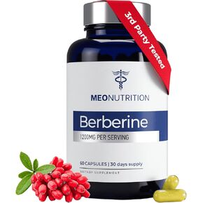 ملحق Berberine 1200mg HCI - 60 كبسولة ، مختبر الطرف الثالث الذي تم اختباره ، غير المعدلة وراثيا ، معتمدة - تدعم صحة التمثيل الغذائي والعافية الشاملة