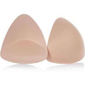 إدراج Double Scoop® Triangle مع شرائط لزجة شريط مكافأة ، أغطية حلمة ، وسادات حمالة الصدر البديلة ، اختراق Bralette المبطن ، حشو حمالة الصدر الخفيفة لبدلة السباحة والرياضة ، D Cup (عارية)