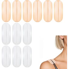 6 Pairs Bra Shoulder Pads,Bra Strap Cushion,Silicone Non Slip Bra Strap Holder for Women,Soft Keep Bra Straps from Slipping,No Dents Comfort Back Protectors for Ease Shoulder Discomfort,2 Color