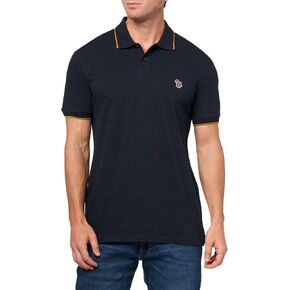 Paul Smith PS Men Men's Cotton Cotton Zebra Polo Shirt مع تباين التباين