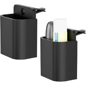 2 Pack Acrylic Lip Balm Chapstick Holder for Car AC Vent, Upright Insulated Chapstick Mount with Metal Clip, Space Saving, Easy to Store, Anti-Lost, Car Interior Accessories (Small)