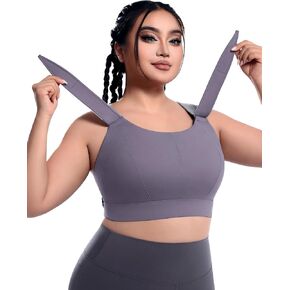 Adjustable High Impact Sports Bras Molded Cup Plus Size Bra for Large Bust Women Running Workout Gym Fitness