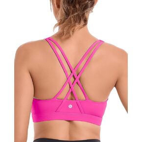 RUNNING GIRL Sports Bras for Women,Y-Back Medium Support Workout Sports Bra Padded Racerback Supportive Bras Push up