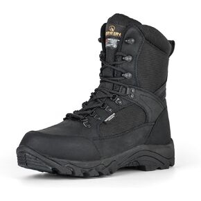 Men's Waterproof Military Tactical Work Boots 8 Inch Lightweight Leather Combat Boot, 400g Thinsulate