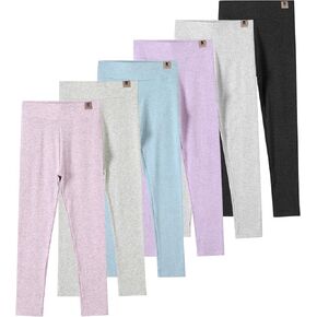 6 Pack Girls Leggings Girls High Waisted Stretchy Yoga Pants Soft Comfortable Leggings for Girls