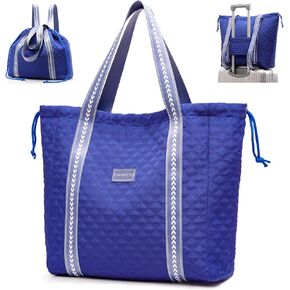 FIORETTO Womens Quilted Travel Tote Bag Duffle Bag with Trolley Sleeve