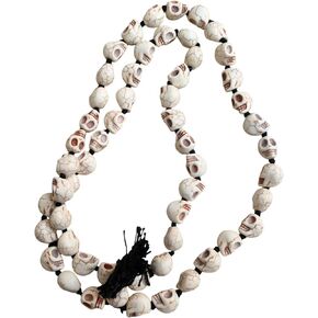 Mund Mala Skull Necklace - 54+1 Beads | كالي ما الوردية من أجل التانترا ، حماية العين الشر ، أغوري بوجا ، عبادة ماهاكالي ، تعويذة جاب ، نارموند مالا لطقوس التانترا ، مجوهرات أزياء الهالوين