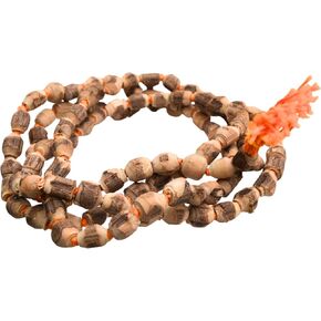 Tulsi Mala - Decreasing bead size - Rough Hindu Tulsi Japa Mala Knotted 108 Prayer Beads, India Krishna mala, Rustic Wood Beads Hindu Tulsi Mala