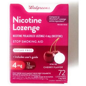 Walgreens Nicotine Lozenge, 4mg, Cherry, 72 ea