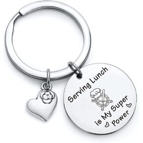 NOTHERS RSZOTW Lunch Lady Day Keychain Cafeteria Manager Gift Cafeteria Staff Friends Jewelry Lunch Server Keychain