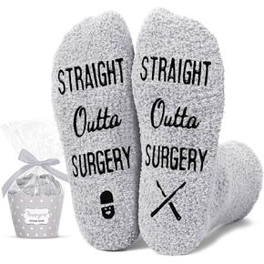 HAPPYPOP Get Well Soon Gifts for Men - After Surgery Socks Gray