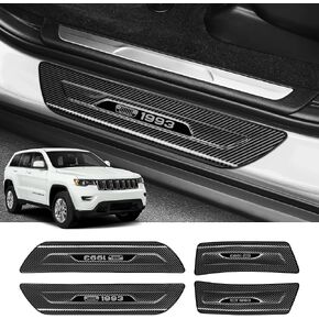 ZZEQYG 4 Pcs Stainless Steel Door Sill Protector Compatible with Jeep Grand Cherokee(Not for L Model) 2011-2021 Accessories Door Sill Guards Trim (Black Brushed) in Saudi Arabia