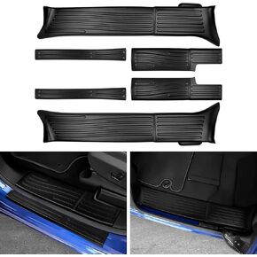 YOJOJOCO 6PCS Door Sill Protector for Chrysler Pacifica 2017-2025 Accessories ABS Material Front and Rear Door Car Pedal Kick Protection (Black)