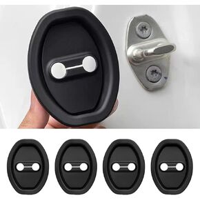 4PCS Car Door Strike Protector, Silicone Silent Door Lock Latch Guard Protective Cover, Rust Stopper Shock Absorption Pads for Cars, Universal Car Exterior Accessories for Most Cars, SUVs