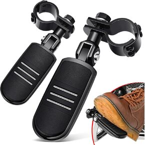 Benlari 3-Piece Highway Pegs with Mount Clamp Kit Motorcycle Footpegs 1in 1-1/4in 25mm 32mm Fit for Harley Davidson for BMW for Honda for Suzuki for Kawasaki Engine Guards Crash Bars Style 01 Black