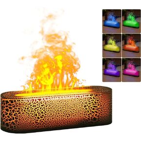 Rican Essential Oil Diffusers 150ml, Flame Diffuser Humidifier for Essential Oils with 7 Colors Changing, Aromatherapy Diffuser for Home Office Bedroom, Black