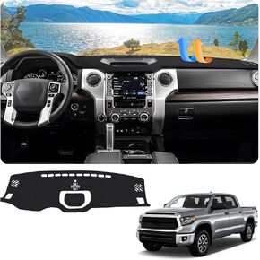 غلاف DASH Fiilines لعام 2014-2021 Toyota Tundra ، ملحقات MADBOARD MAT COVER DASH SUNSHADE NONSLIP MESH PROTECTOR NO GLARE Black