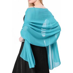 Chiffon Shawl for Women Formal, Elegant Black Shawls and Wraps for Evening Dresses, 1920s Soft Wedding Brides Scarf