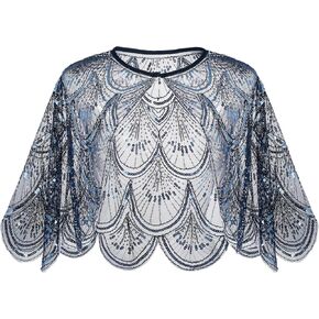BABEYOND 1920s Shawl Wraps for Women, Sequin Beaded Shawls and Wraps for Evening Dresses Party