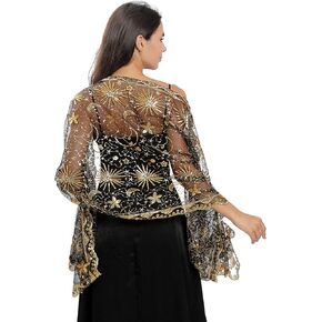 Sequin Lace Shawl Wrap, Evening Formal Sheer Shawls for Women Dressy Cover Up, Girls Wraps and Shawls