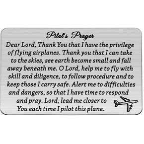 MAOFAED Pilot's Prayer Wallet Card, Pilot Gift, Airplane Lover Gift, Fly Safe, Fly Attendant Merch (Pilot's Prayer Wallet Card)