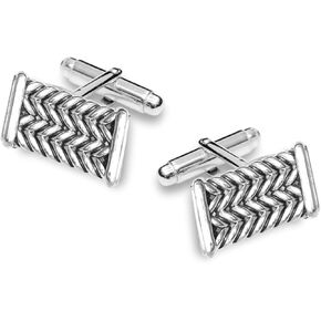 LeCalla 925 Sterling Silver Cufflinks for Men | Cubic Zirconia Square Cuff Links Gifts for Men, Husband | Shirt Cufflinks for Groom